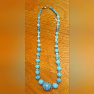 Vintage Style Aqua Teal Blue Romance Array Bead Sizes 15" Necklaces